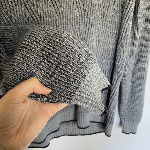 Tommy Bahama Mens XL Grey Cable Knit Quarter-Zip Sweater heavy comfortable - Picture 5 of 8